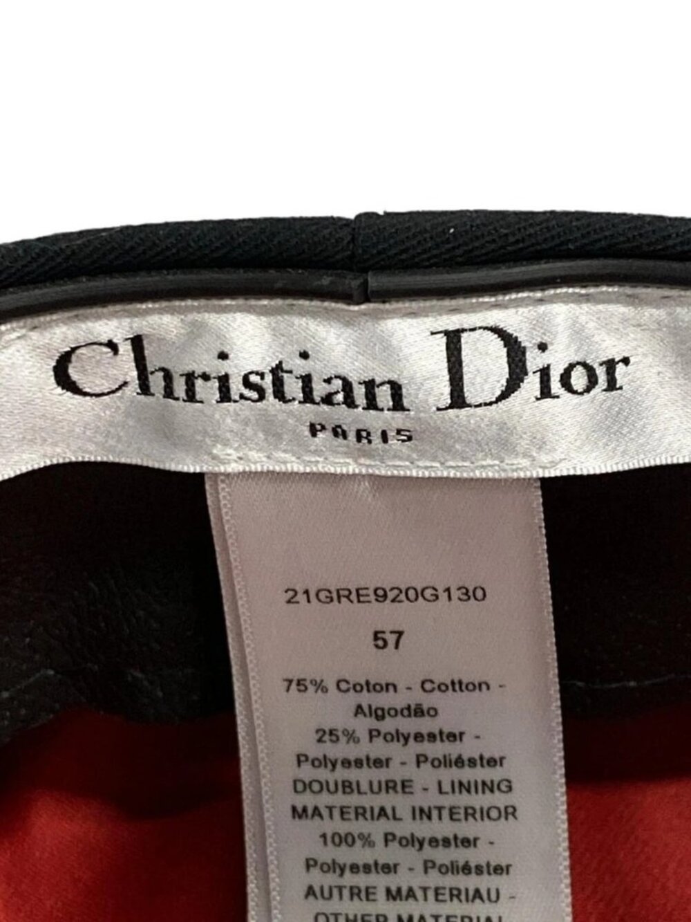 DIOR/ChristianDior - 21GRE920G130 Black Cotton Polyester Hat - Picture 5 of 8